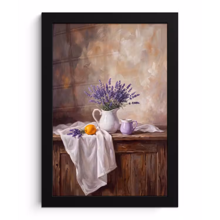 Framed Prints - Flowers - Still Life - Purple - Bloemen - Stilleven - Paars fotolijst zwart zonder passe partout klein