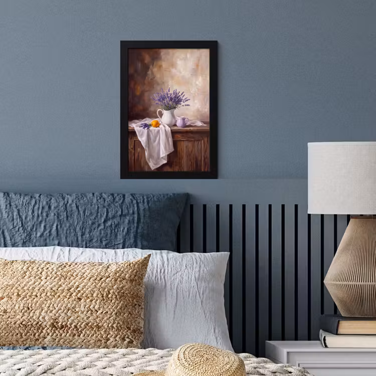 Framed Prints - Flowers - Still Life - Purple - Bloemen - Stilleven - Paars fotolijst zwart zonder passe partout klein