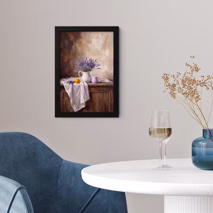 Framed Prints - Flowers - Still Life - Purple - Bloemen - Stilleven - Paars fotolijst zwart zonder passe partout klein
