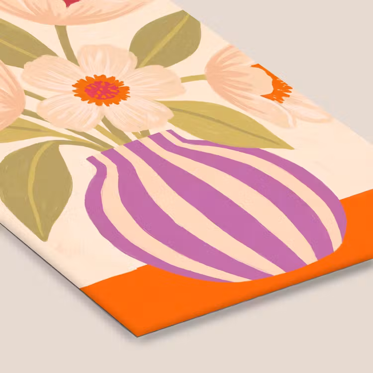 Bloemen - Vaas - Abstract - Paars - Oranje fotolijst zwart zonder passe partout klein -zsfeer6