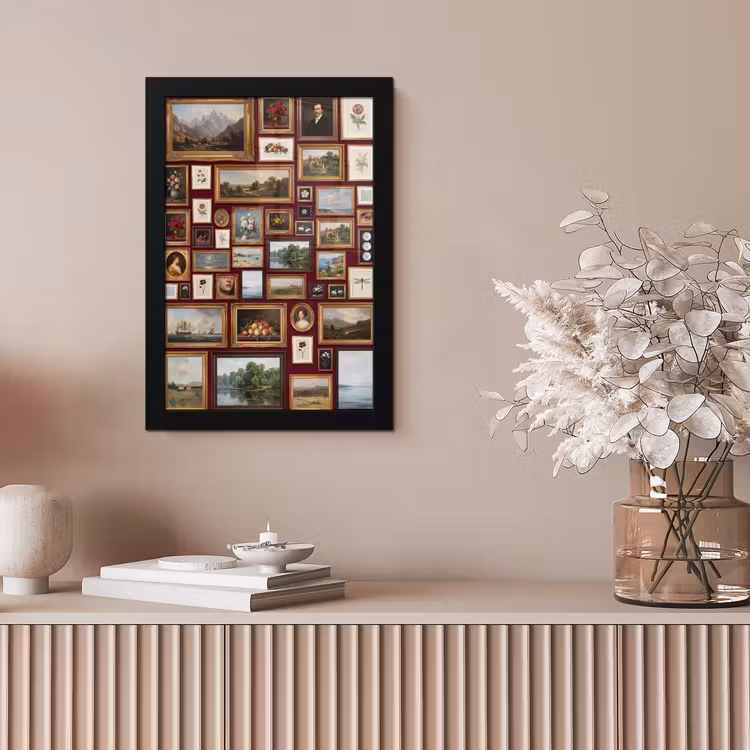 Bloemen - Vaas - Klassiek - Kunst - Rood fotolijst zwart zonder passe partout klein -sfeer5