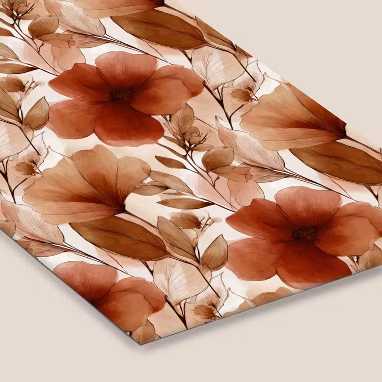 Bloemen - Aquarel - Botanisch - Terracotta fotolijst zwart zonder passe partout klein 224 -zsfeer6