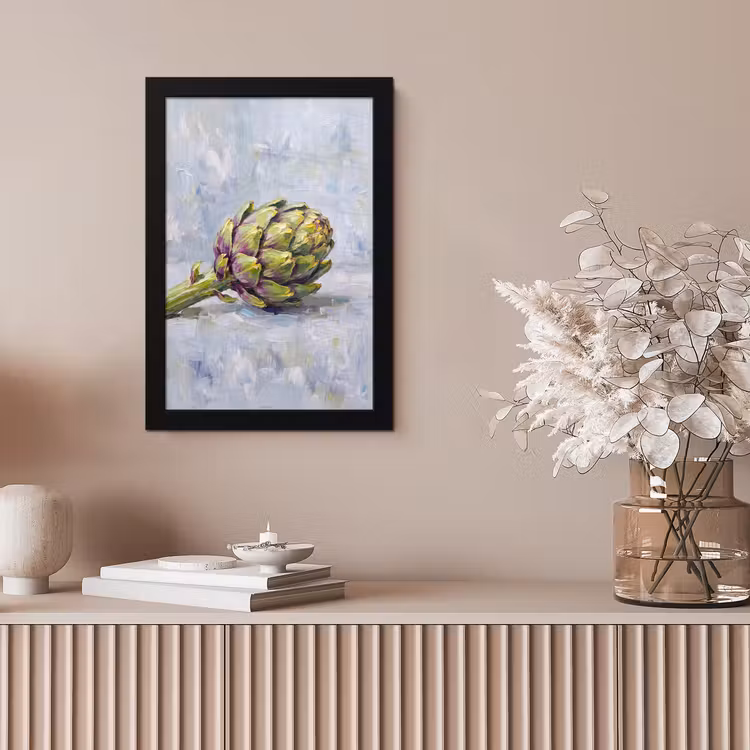 Framed Prints - Food - Artichoke - Modern - Eten - Artisjok - Modern fotolijst zwart zonder passe partout klein
