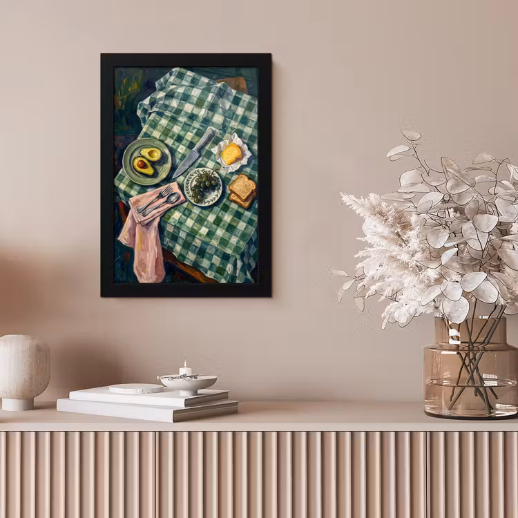 Eten - Ontbijt - Tafel - Modern - Groen fotolijst zwart zonder passe partout klein -sfeer5
