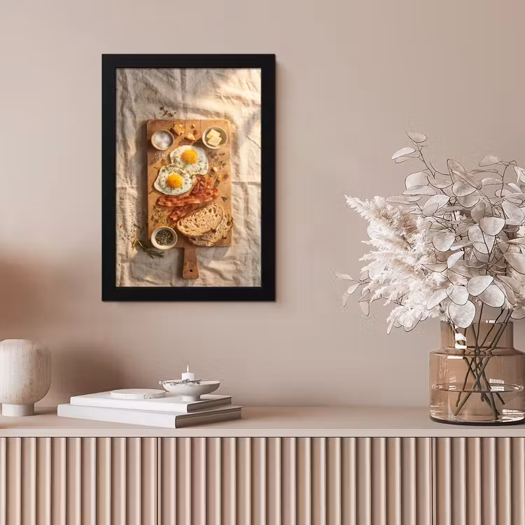 Eten - Ontbijt - Hout - Rustiek - Geel fotolijst zwart zonder passe partout klein -sfeer5