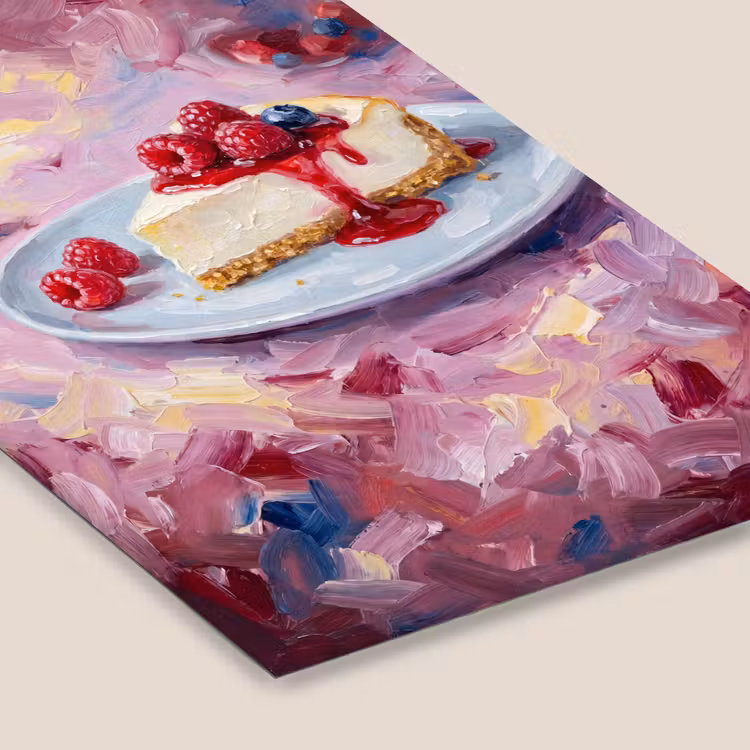 Eten - Cheesecake - Bessen - Abstract - Roze fotolijst zwart zonder passe partout klein -zsfeer6