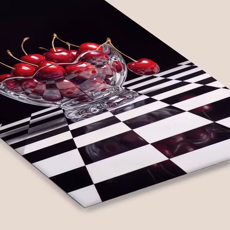 Framed Prints - Food - Cherries - Red - Eten - Kersen - Rood fotolijst zwart zonder passe partout klein