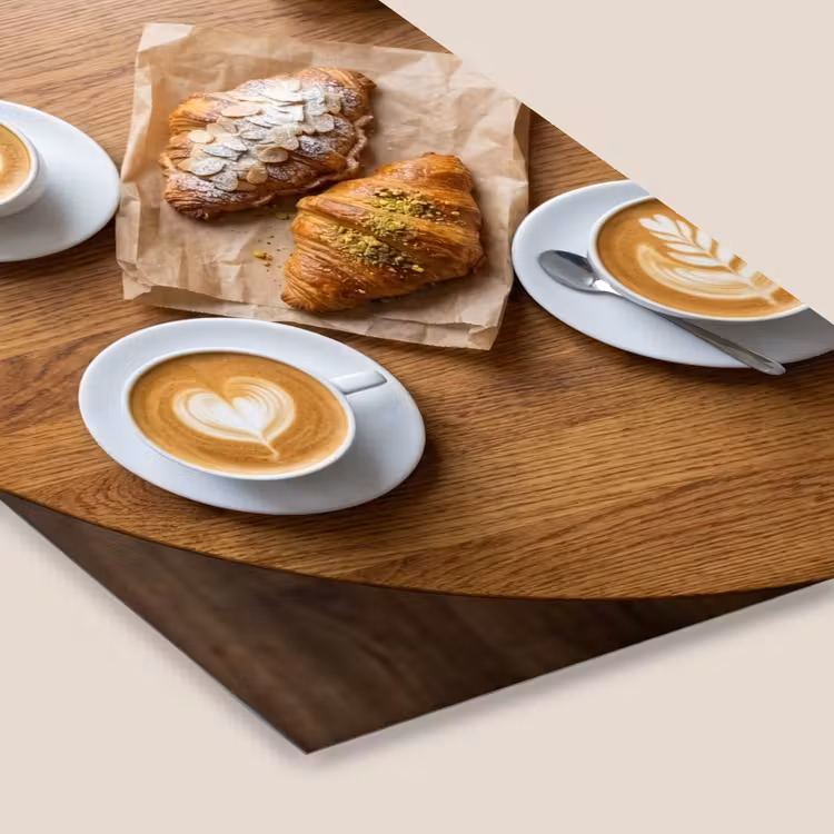 Eten - Croissant - Koffie - Ontbijt - Modern fotolijst zwart zonder passe partout klein -zsfeer6