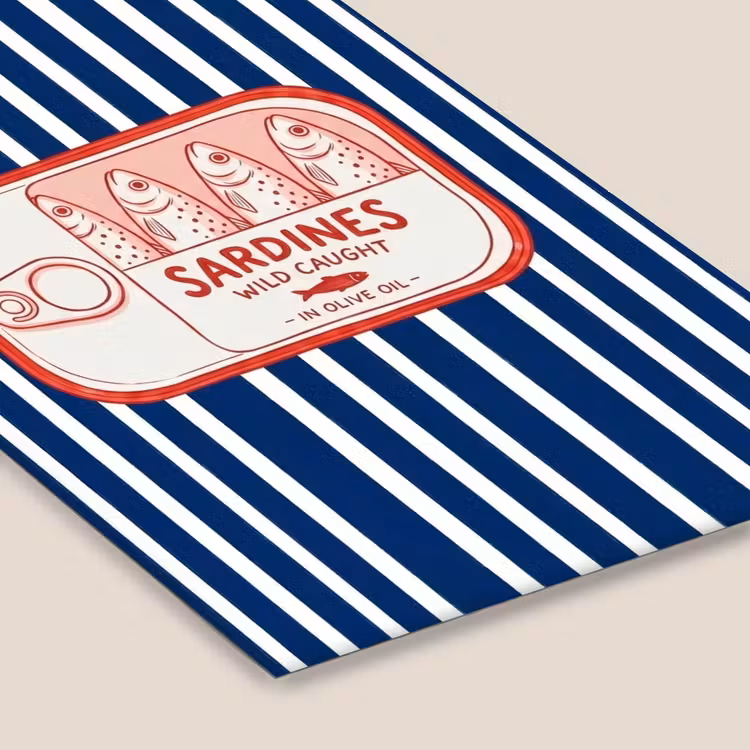 Eten - Vis - Blik - Illustratie - Rood fotolijst zwart zonder passe partout klein -zsfeer6