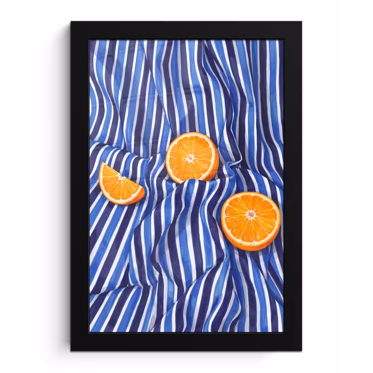 Framed Prints - Food - Fruit - Orange - Eten - Fruit - Oranje fotolijst zwart zonder passe partout klein