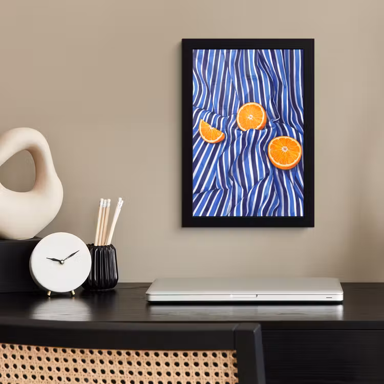 Framed Prints - Food - Fruit - Orange - Eten - Fruit - Oranje fotolijst zwart zonder passe partout klein