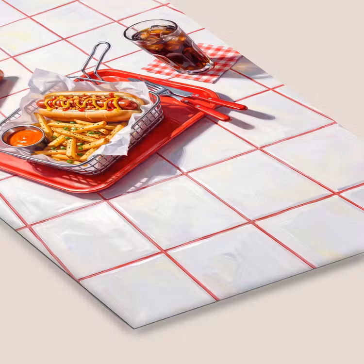 Eten - Hotdog - Fastfood - Modern - Rood fotolijst zwart zonder passe partout klein -zsfeer6