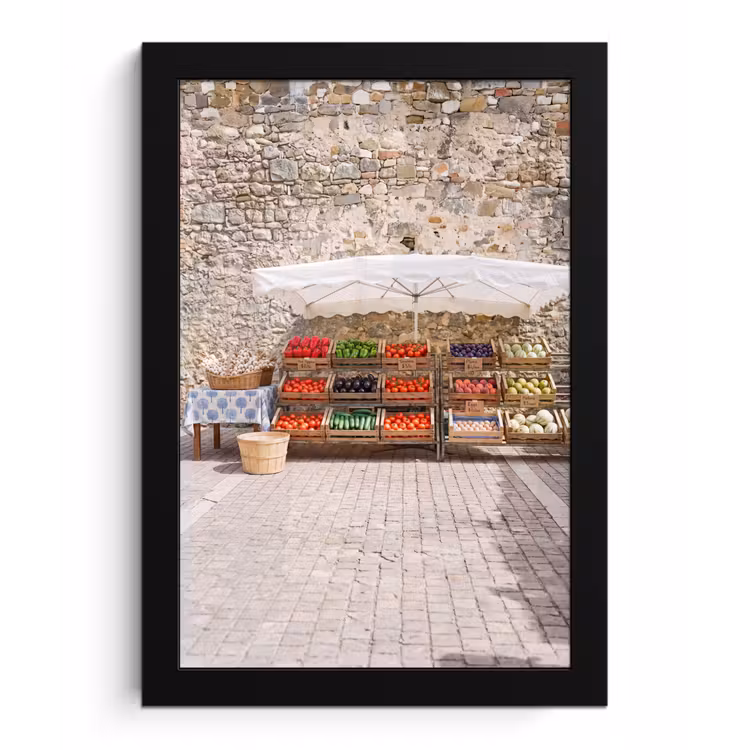 Framed Prints - Food - Market - Fresh - Eten - Markt - Vers fotolijst zwart zonder passe partout klein