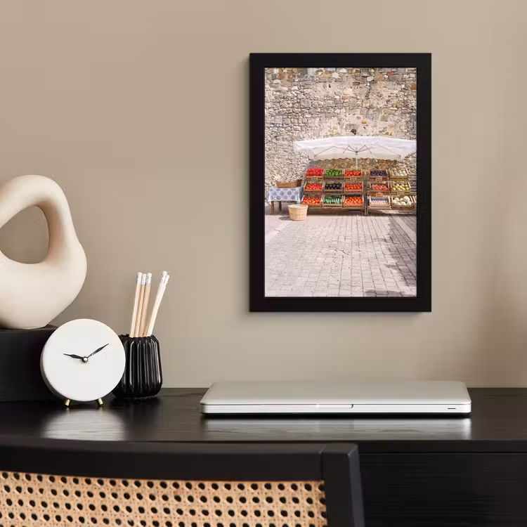 Framed Prints - Food - Market - Fresh - Eten - Markt - Vers fotolijst zwart zonder passe partout klein