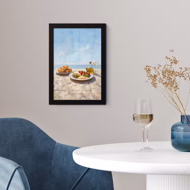 Eten - Middellandse Zee - Natuur - Geschilderd fotolijst zwart zonder passe partout klein -sfeer4