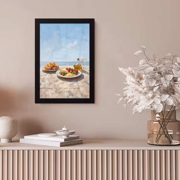 Eten - Middellandse Zee - Natuur - Geschilderd fotolijst zwart zonder passe partout klein -sfeer5