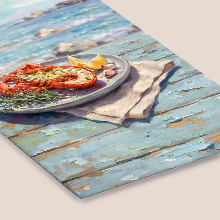 Eten - Zee - Kust - Modern - Blauw fotolijst zwart zonder passe partout klein -zsfeer6