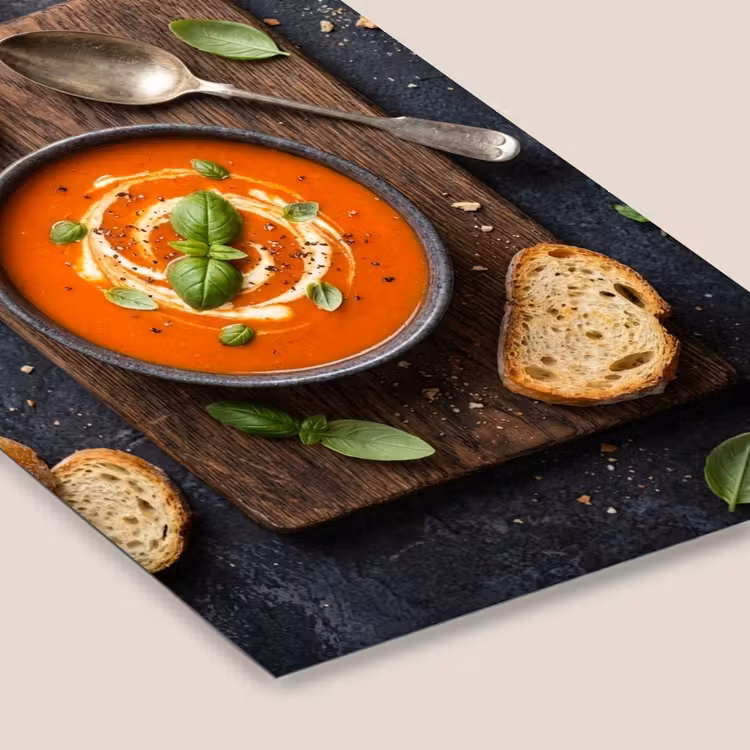 Eten - Soep - Basilicum - Rustiek - Rood fotolijst zwart zonder passe partout klein -zsfeer6