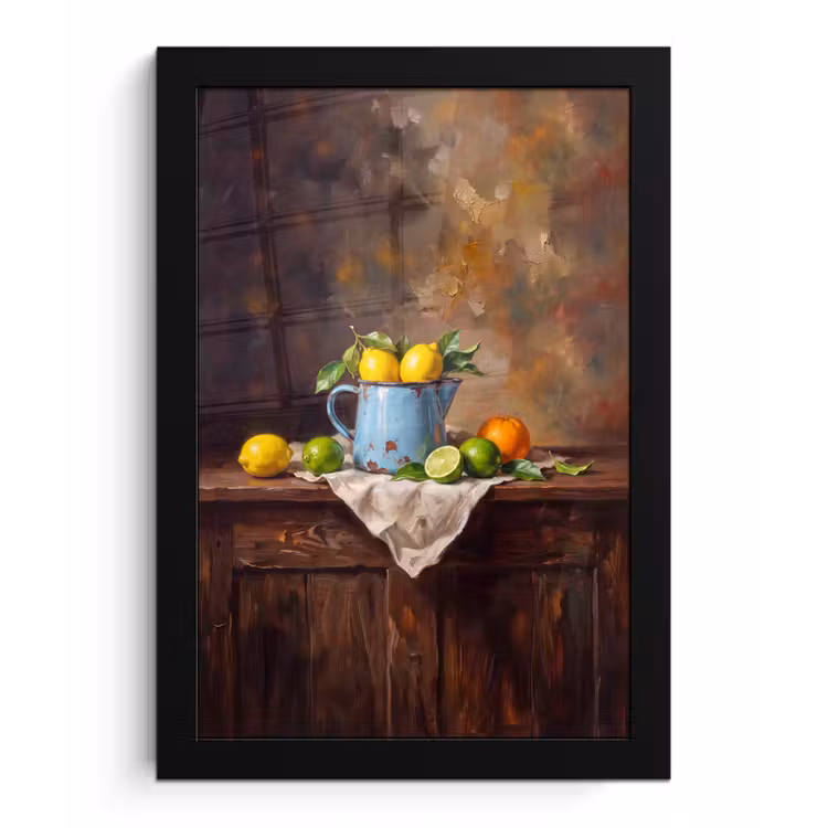 Framed Prints - Food - Still Life - Classical - Eten - Stilleven - Klassiek fotolijst zwart zonder passe partout klein