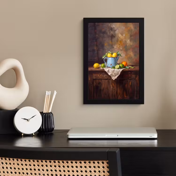 Framed Prints - Food - Still Life - Classical - Eten - Stilleven - Klassiek fotolijst zwart zonder passe partout klein