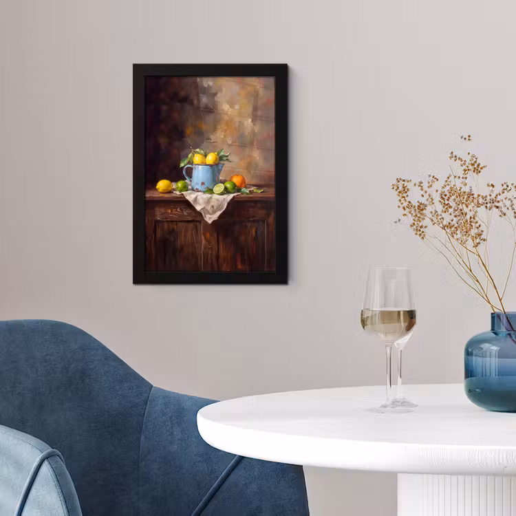 Framed Prints - Food - Still Life - Classical - Eten - Stilleven - Klassiek fotolijst zwart zonder passe partout klein