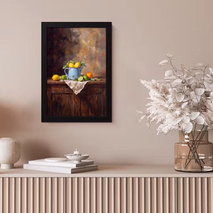 Framed Prints - Food - Still Life - Classical - Eten - Stilleven - Klassiek fotolijst zwart zonder passe partout klein