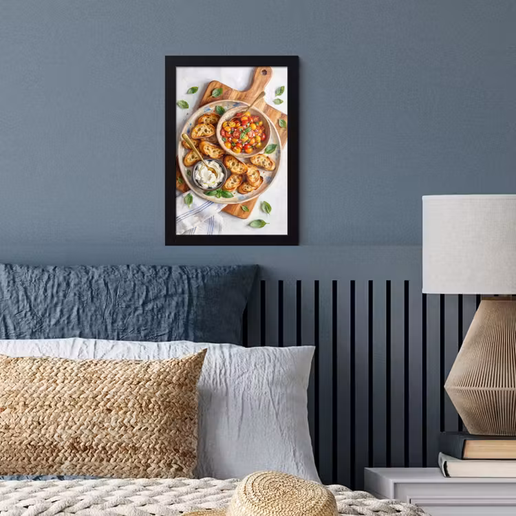 Eten - Tomaat - Brood - Kleurrijk - Keuken fotolijst zwart zonder passe partout klein -sfeer3
