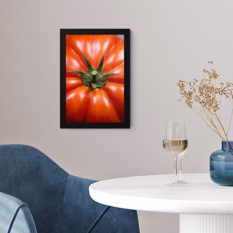 Framed Prints - Food - Tomato - Red - Eten - Tomaat - Rood fotolijst zwart zonder passe partout klein