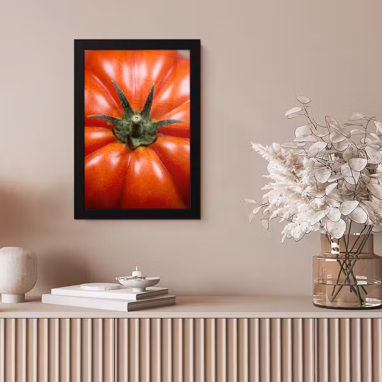 Framed Prints - Food - Tomato - Red - Eten - Tomaat - Rood fotolijst zwart zonder passe partout klein