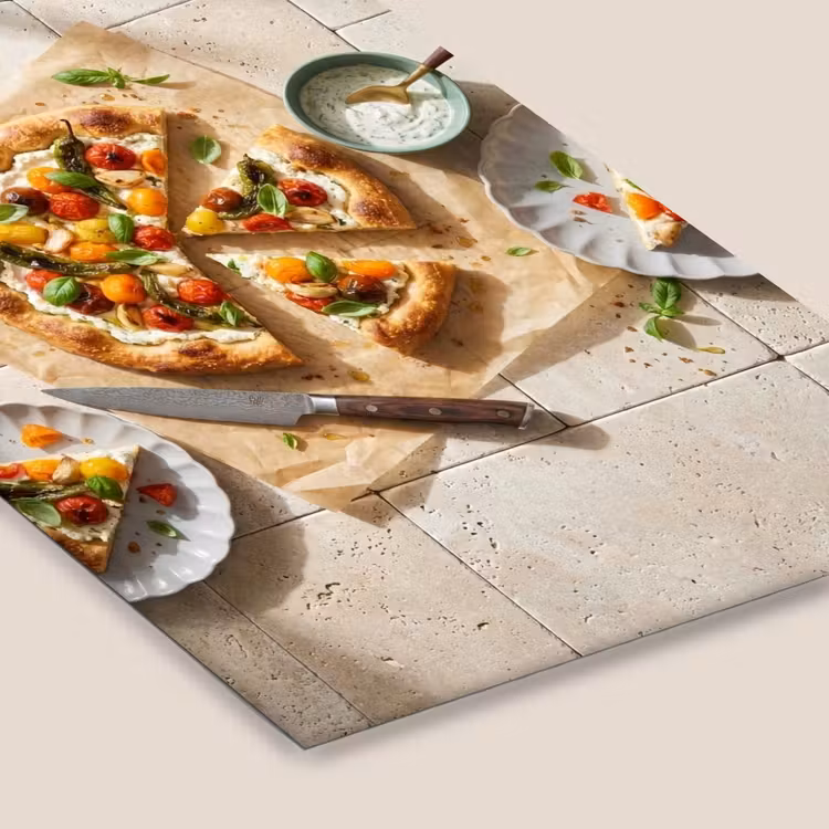 Eten - Tomaten - Basilicum - Maaltijd - Vers fotolijst zwart zonder passe partout klein -zsfeer6
