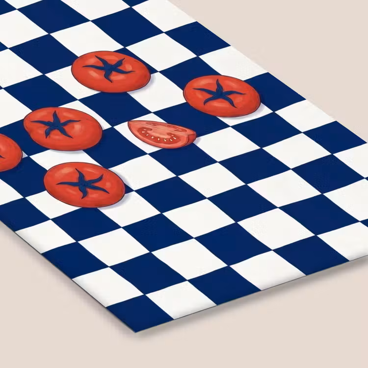 Eten - Tomaten - Keuken - Illustratie - Rood-Blauw fotolijst zwart zonder passe partout klein -zsfeer6