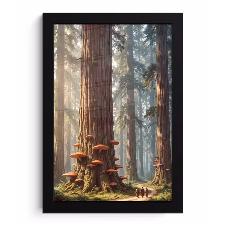 Framed Prints - Forest - Trees - Nature - Bos - Bomen - Natuur fotolijst zwart zonder passe partout klein