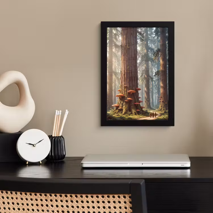 Framed Prints - Forest - Trees - Nature - Bos - Bomen - Natuur fotolijst zwart zonder passe partout klein