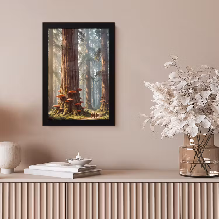 Framed Prints - Forest - Trees - Nature - Bos - Bomen - Natuur fotolijst zwart zonder passe partout klein