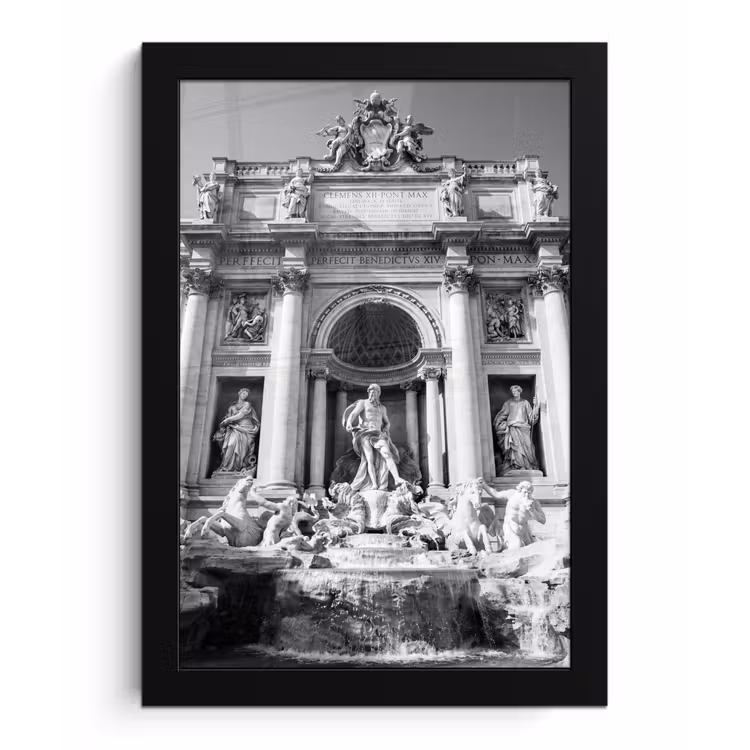 Fontein - Beelden - Architectuur - Zwart-wit fotolijst zwart zonder passe partout klein -3d