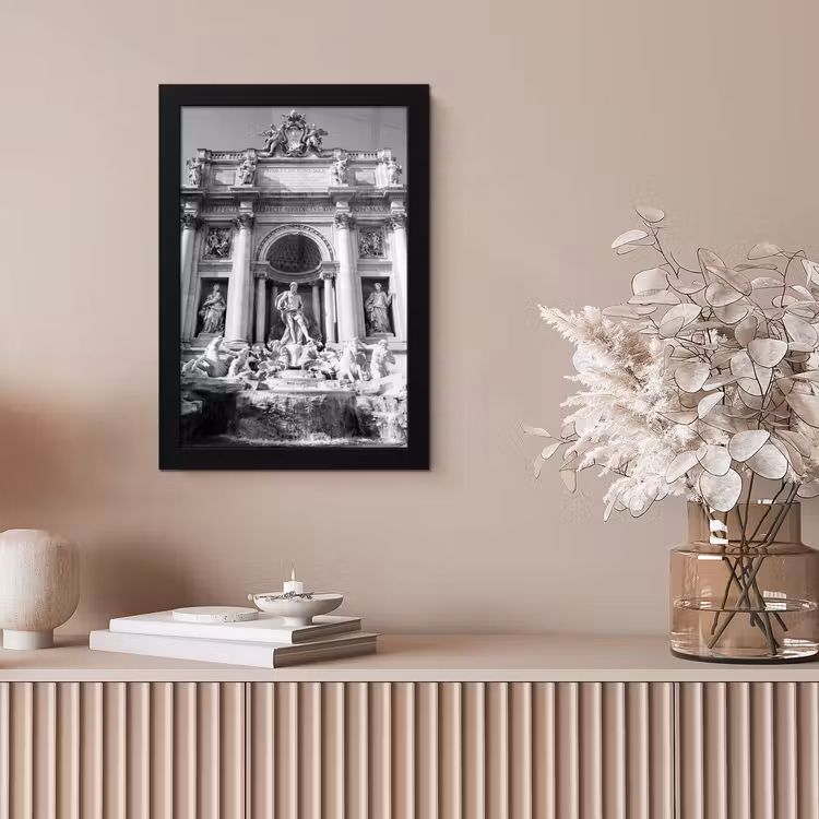 Fontein - Beelden - Architectuur - Zwart-wit fotolijst zwart zonder passe partout klein -sfeer5