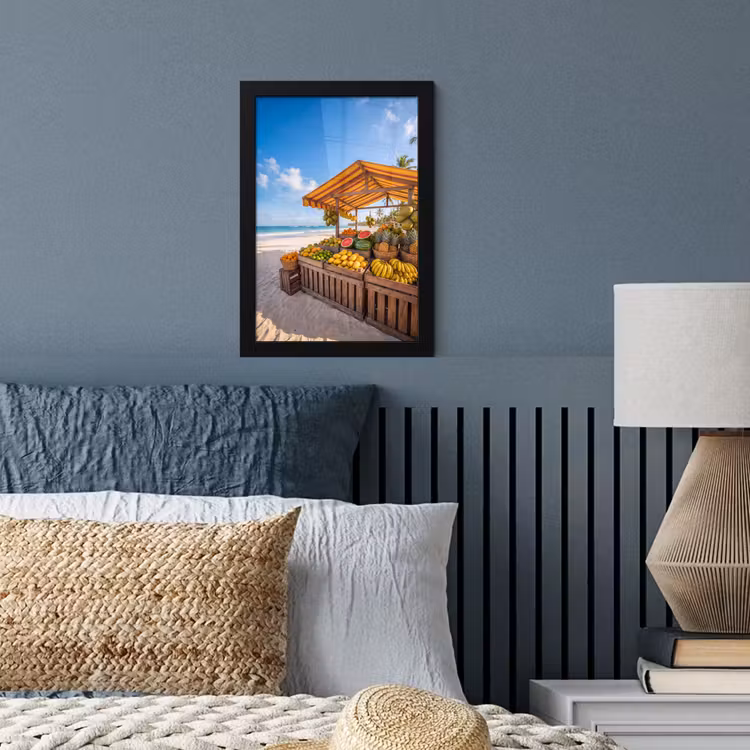 Framed Prints - Fruit - Beach - Tropical - Fruit - Strand - Tropisch fotolijst zwart zonder passe partout klein
