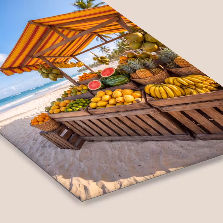 Framed Prints - Fruit - Beach - Tropical - Fruit - Strand - Tropisch fotolijst zwart zonder passe partout klein