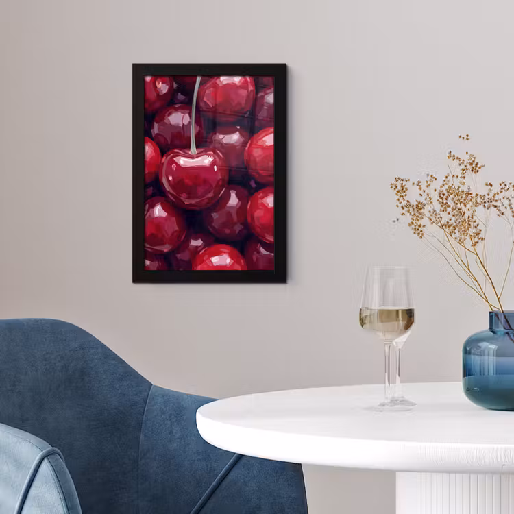 Fruit - Kersen - Eten - Modern - Rood fotolijst zwart zonder passe partout klein -sfeer4