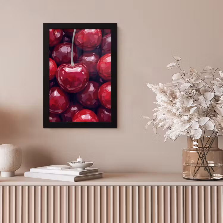 Fruit - Kersen - Eten - Modern - Rood fotolijst zwart zonder passe partout klein -sfeer5