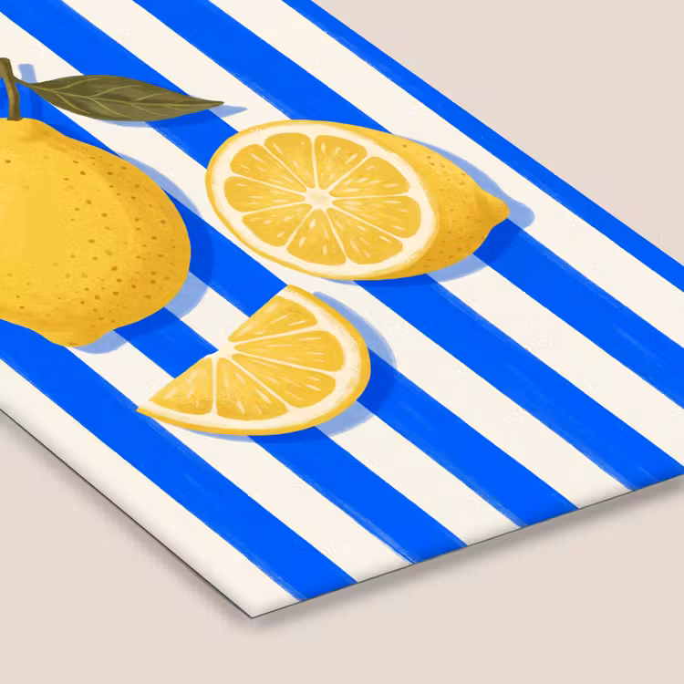 Fruit - Citroen - Zomer - Geel - Blauw fotolijst zwart zonder passe partout klein -zsfeer6