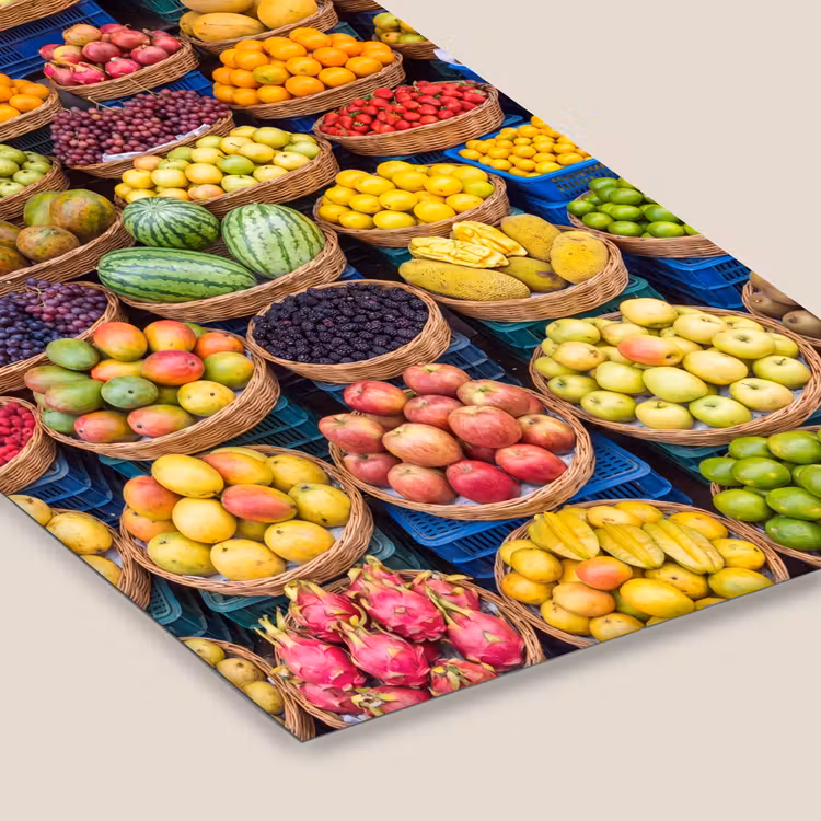 Framed Prints - Fruit - Market - Colorful - Fruit - Markt - Kleurrijk fotolijst zwart zonder passe partout klein
