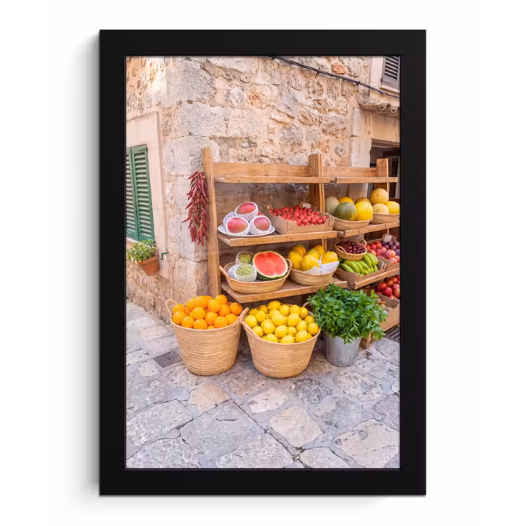Framed Prints - Fruit - Market - Fresh - Fruit - Markt - Vers fotolijst zwart zonder passe partout klein