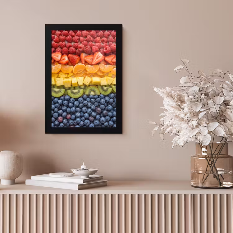 Fruit - Regenboog - Gezond - Kleurrijk fotolijst zwart zonder passe partout klein -sfeer5