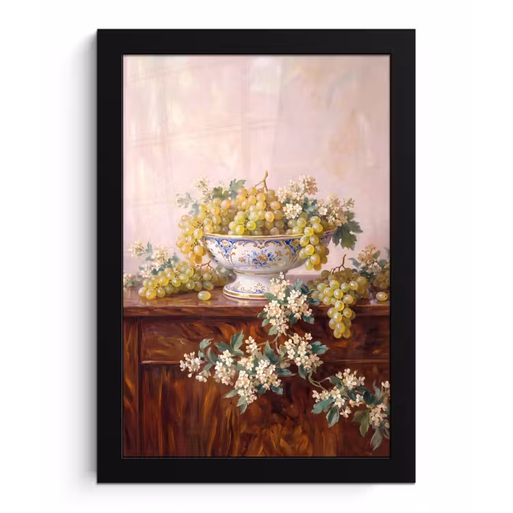Framed Prints - Fruit - Still Life - Classical - Fruit - Stilleven - Klassiek fotolijst zwart zonder passe partout klein