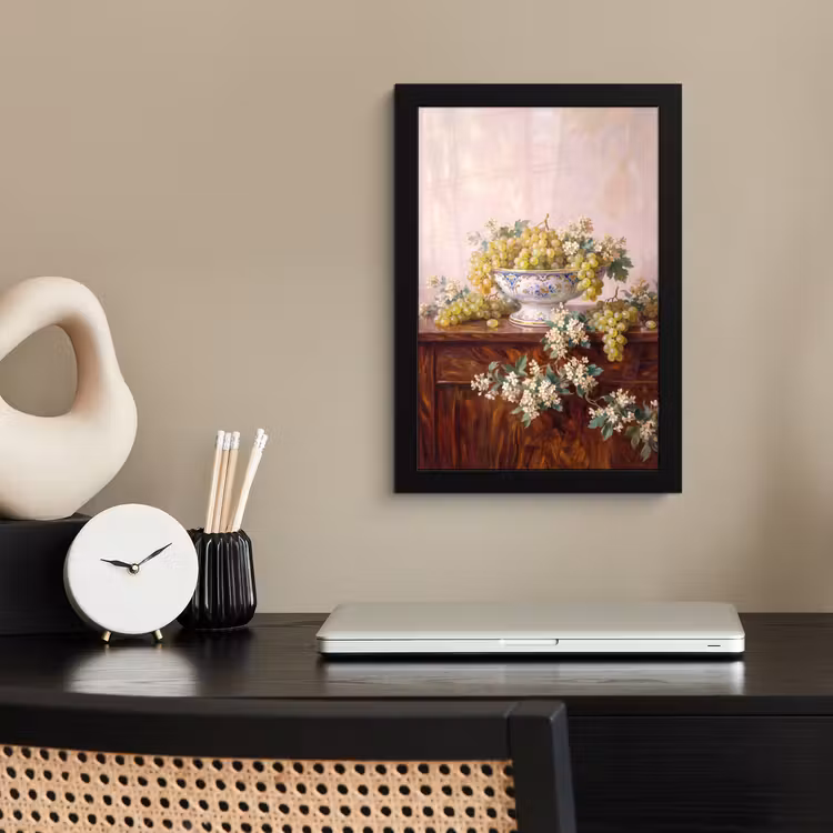 Framed Prints - Fruit - Still Life - Classical - Fruit - Stilleven - Klassiek fotolijst zwart zonder passe partout klein