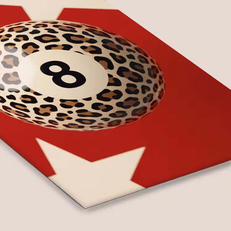 Spel - Dierenprint - Nummer 8 - Modern - Rood fotolijst zwart zonder passe partout klein -zsfeer6