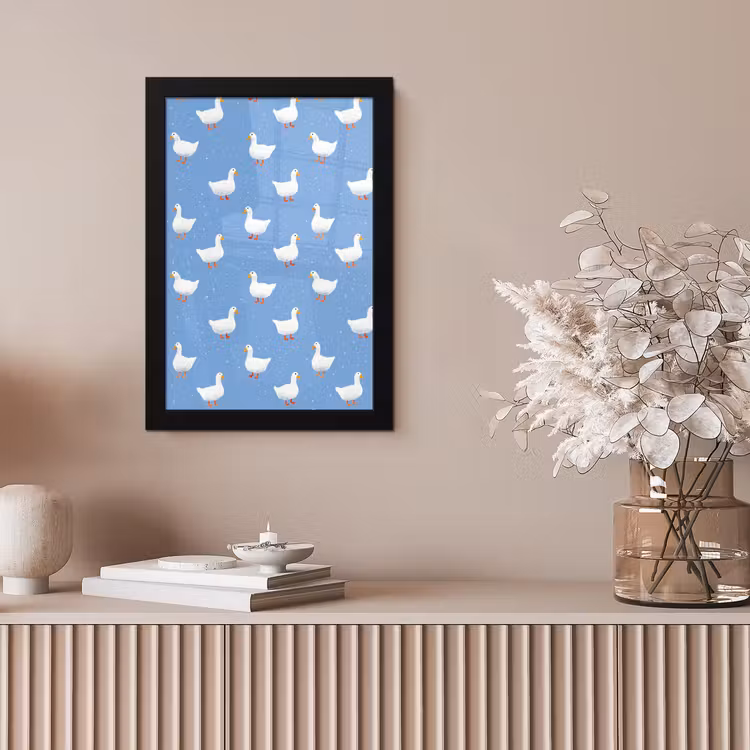 Ganzen - Elegant - Blauw fotolijst zwart zonder passe partout klein 224 -sfeer5