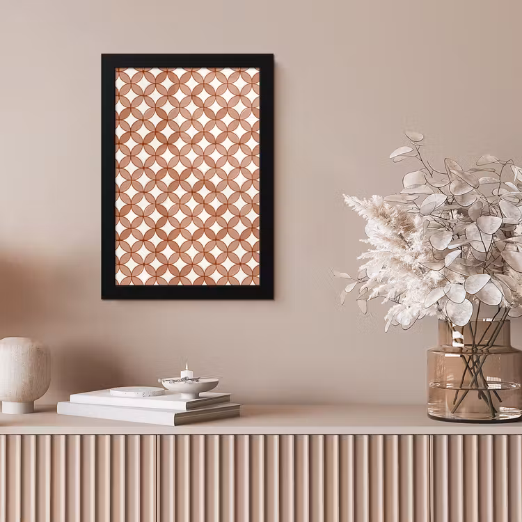 Geometrisch - Cirkels - Modern - Terracotta fotolijst zwart zonder passe partout klein 224 -sfeer5