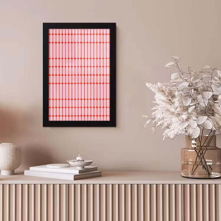 Geometrisch - Minimalistisch - Rood - Roze fotolijst zwart zonder passe partout klein 224 -sfeer5